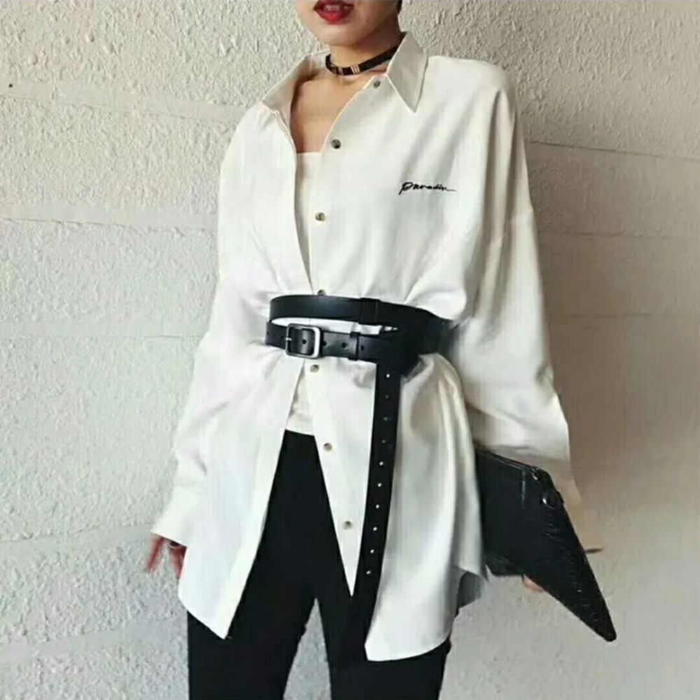 NWOT! Vintage European Black Leather Belt